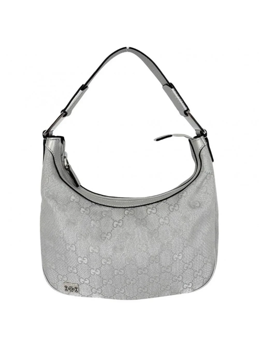 Gucci Handbag Small Web Pop Hobo GG Plus Leather Silver